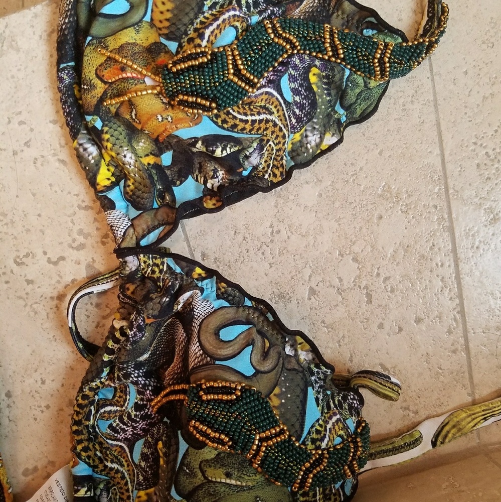Hand Beaded Snake Swimsuit